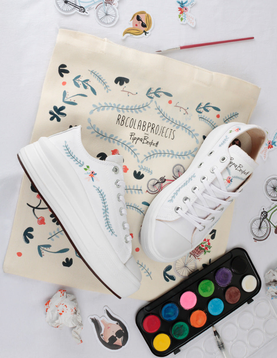 Tenis RBCOLABPROJECTS x Pippa Beckett  – Blanco | Edición limitada
