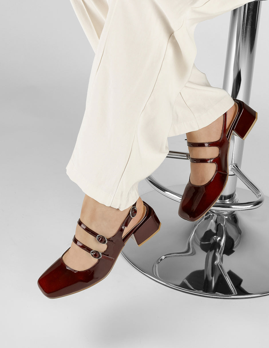 Zapatillas Simone en Charol – Rojo