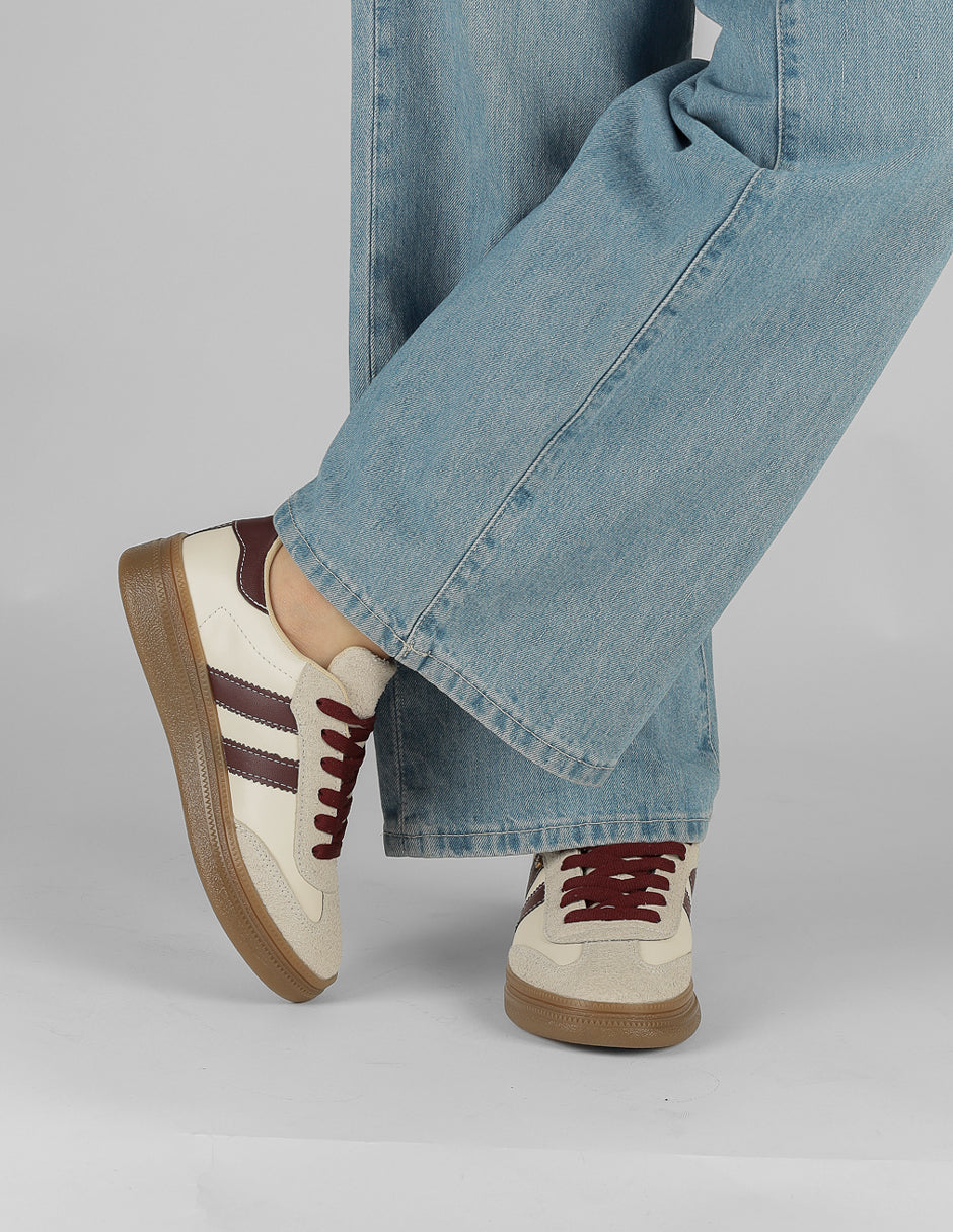 Tenis con cordones Torino en Piel vegana – Latte