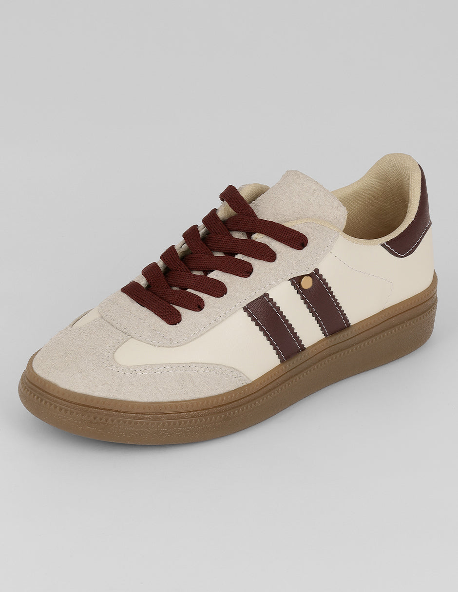 Tenis con cordones Torino en Piel vegana – Latte