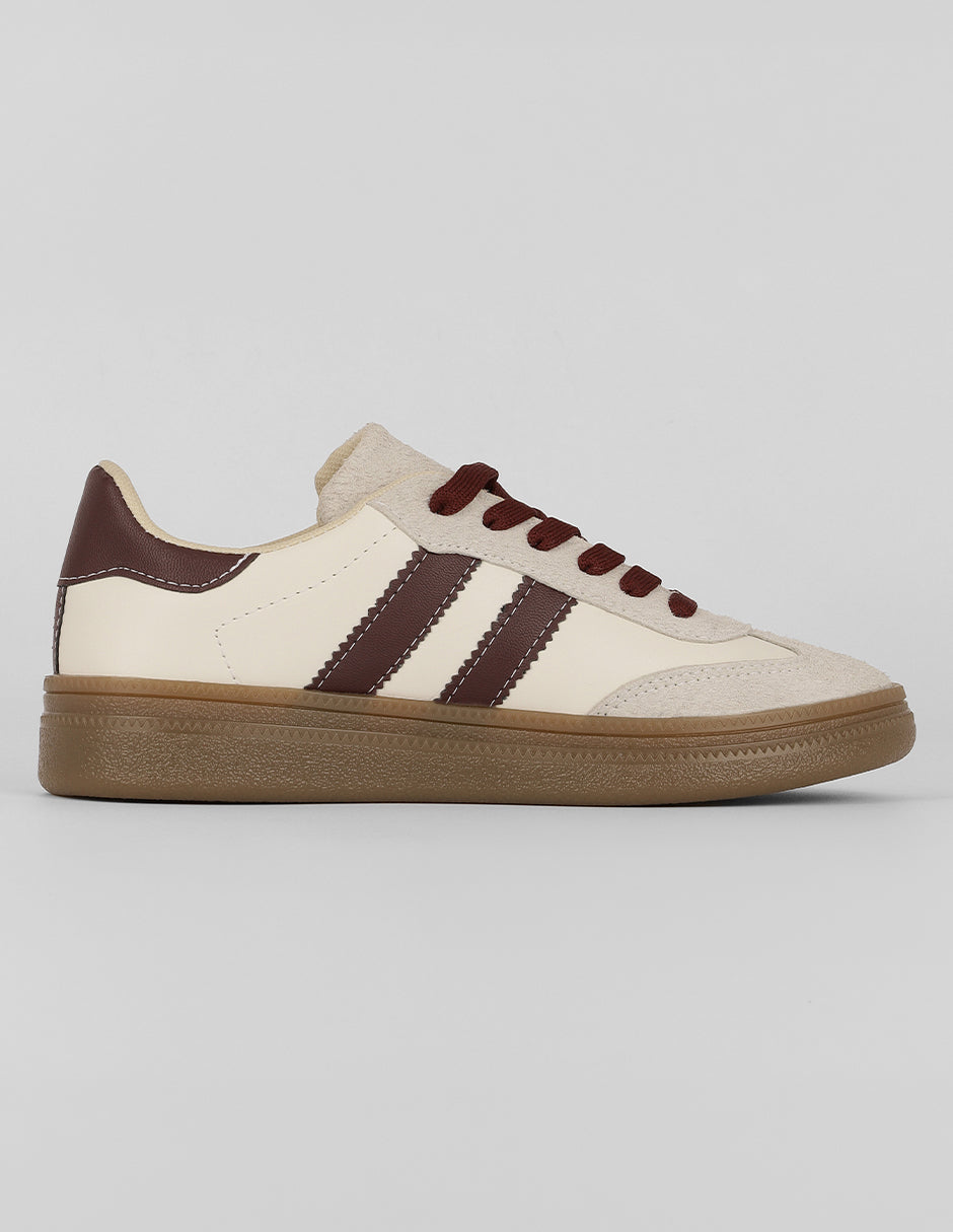 Tenis con cordones Torino en Piel vegana – Latte