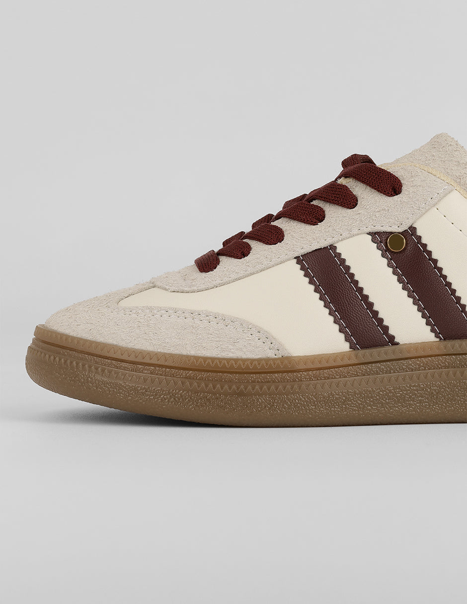 Tenis con cordones Torino en Piel vegana – Latte