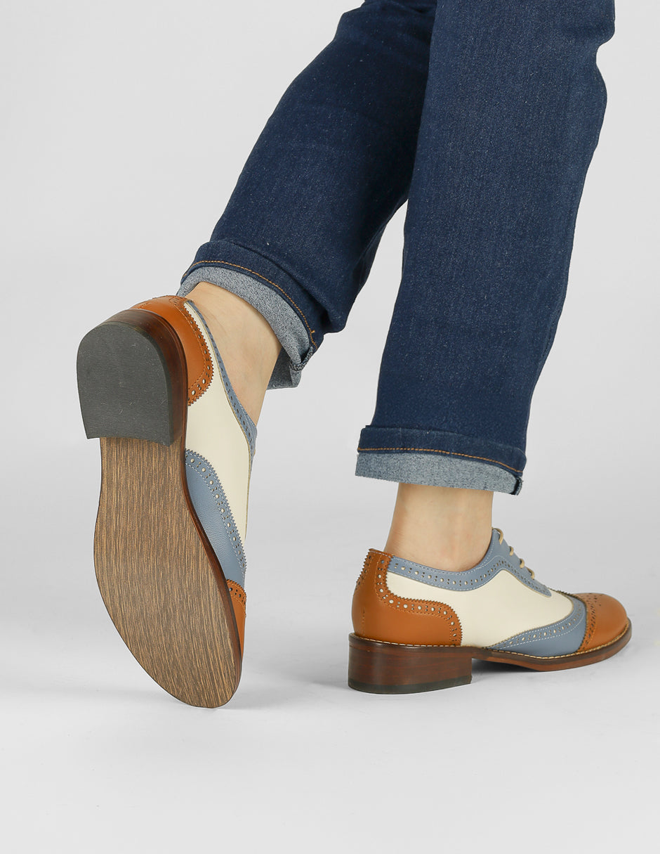 Oxfords Brixton en Piel vegana – Multicolor