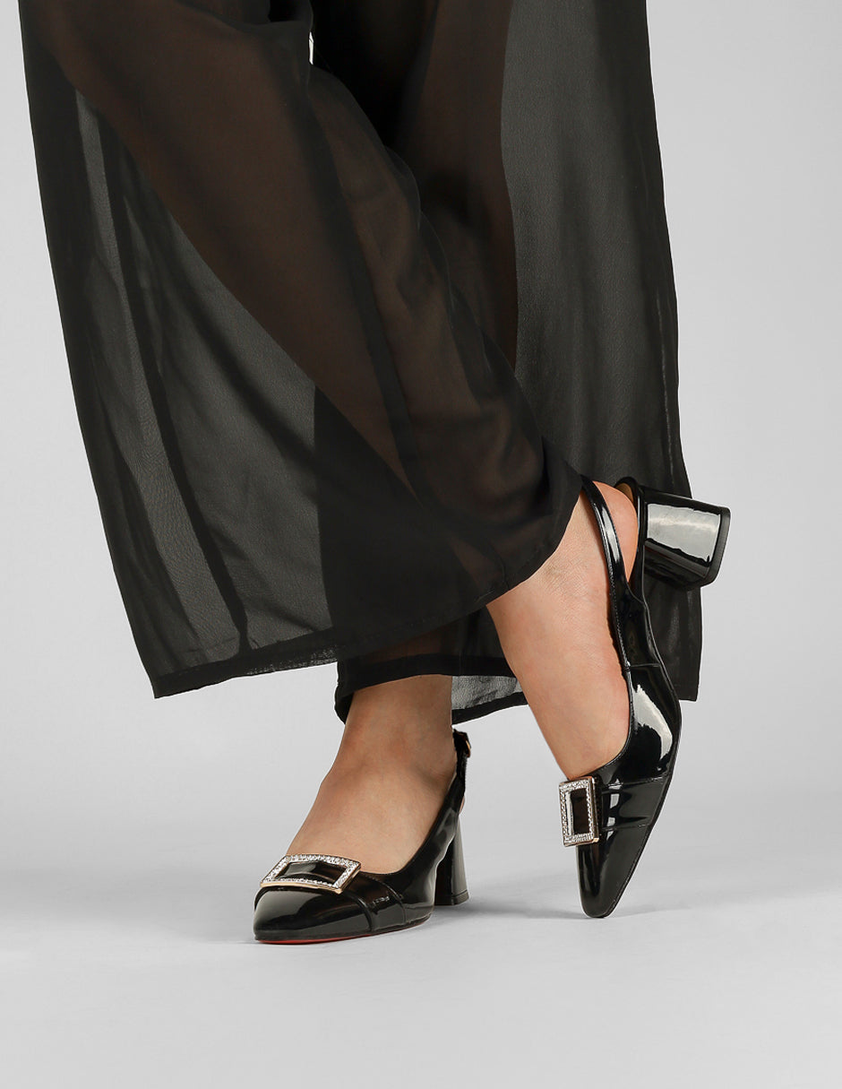 Zapatillas Eleanor en Charol – Negro