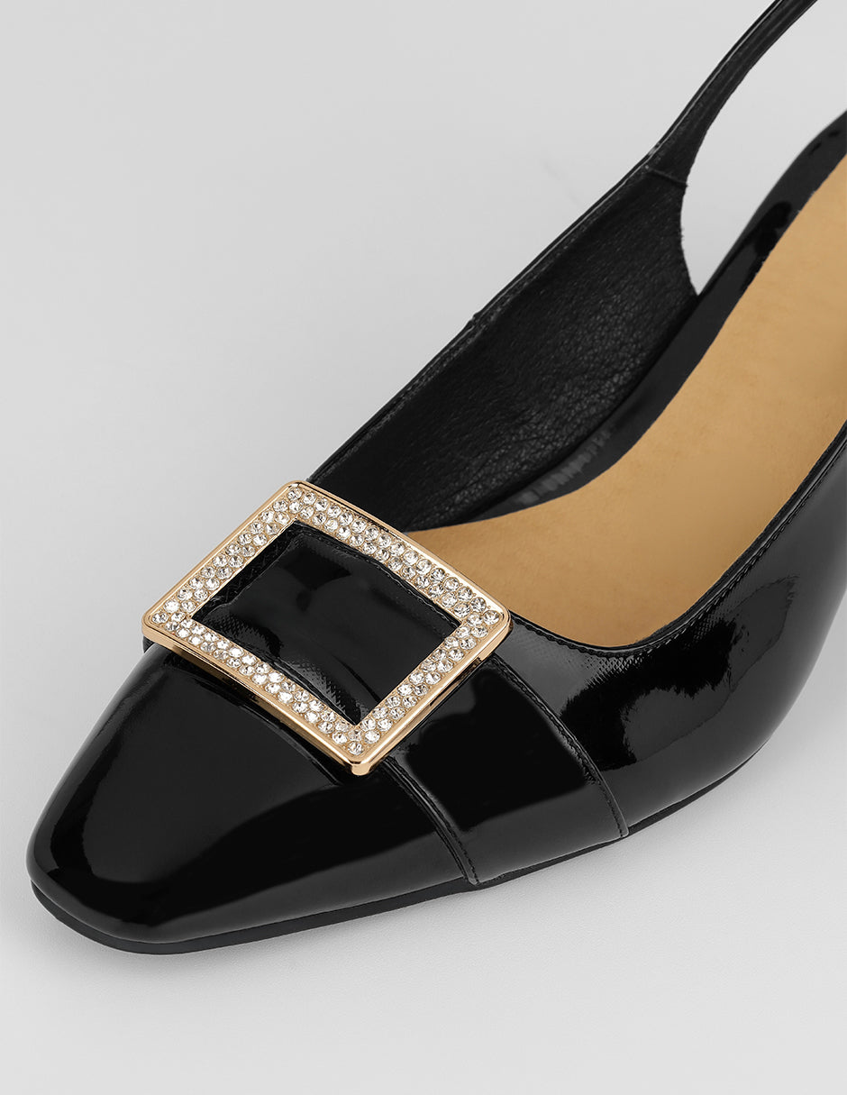 Zapatillas Eleanor en Charol – Negro