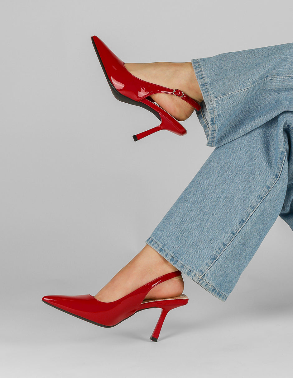 Zapatillas Vera en Charol – Rojo