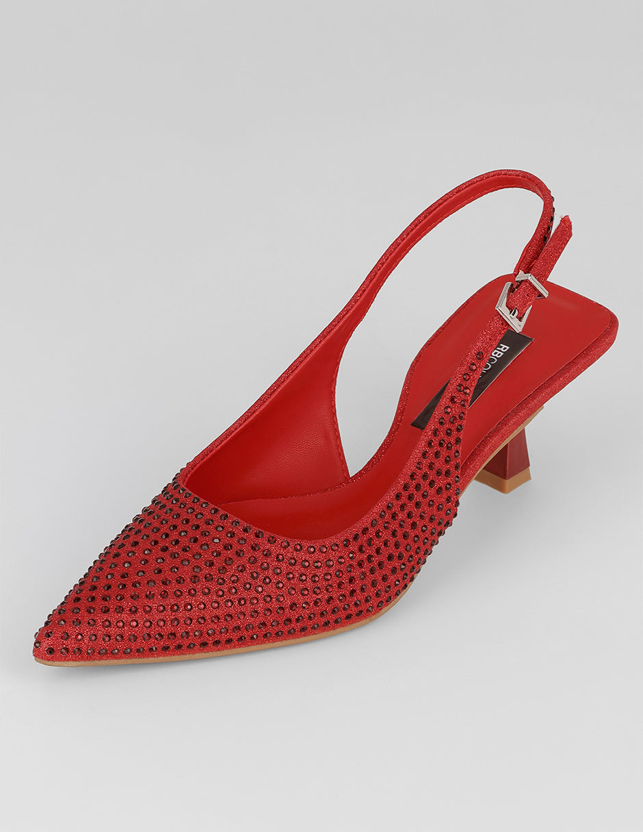 Zapatillas Slingback en Sintético – Rojo