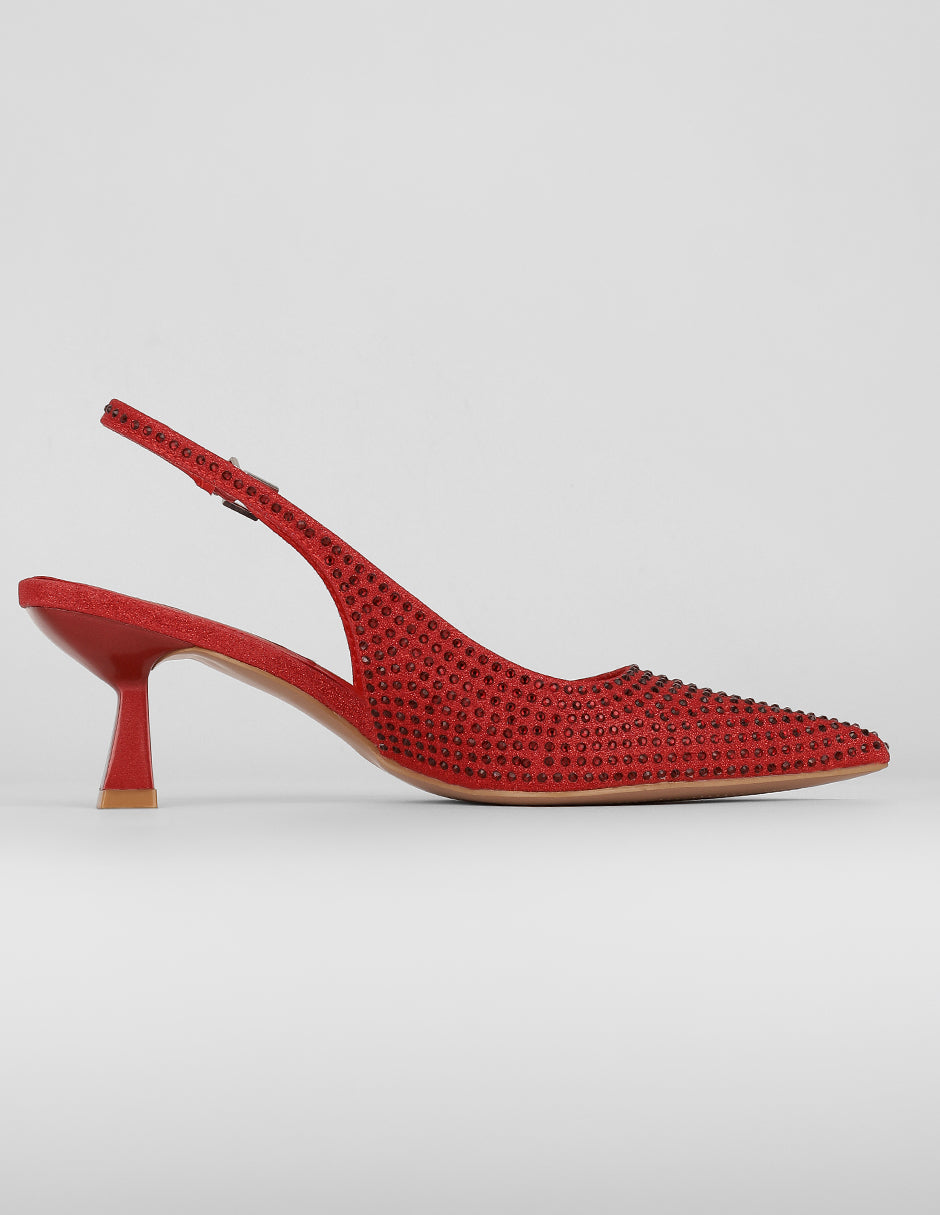 Zapatillas Slingback en Sintético – Rojo