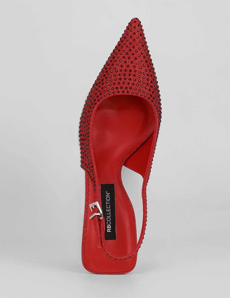 Zapatillas Slingback en Sintético – Rojo