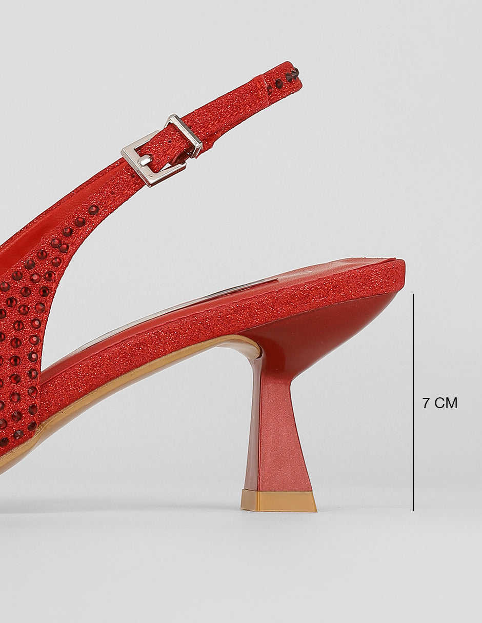 Zapatillas Slingback en Sintético – Rojo