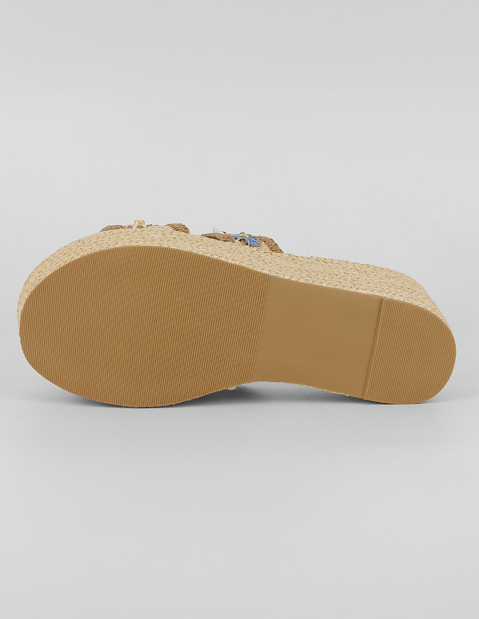 Sandalias con plataforma Naia en Textil – Beige