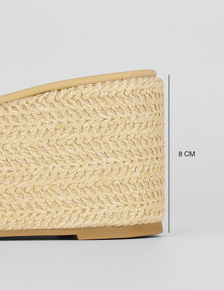 Sandalias con plataforma Naia en Textil – Beige