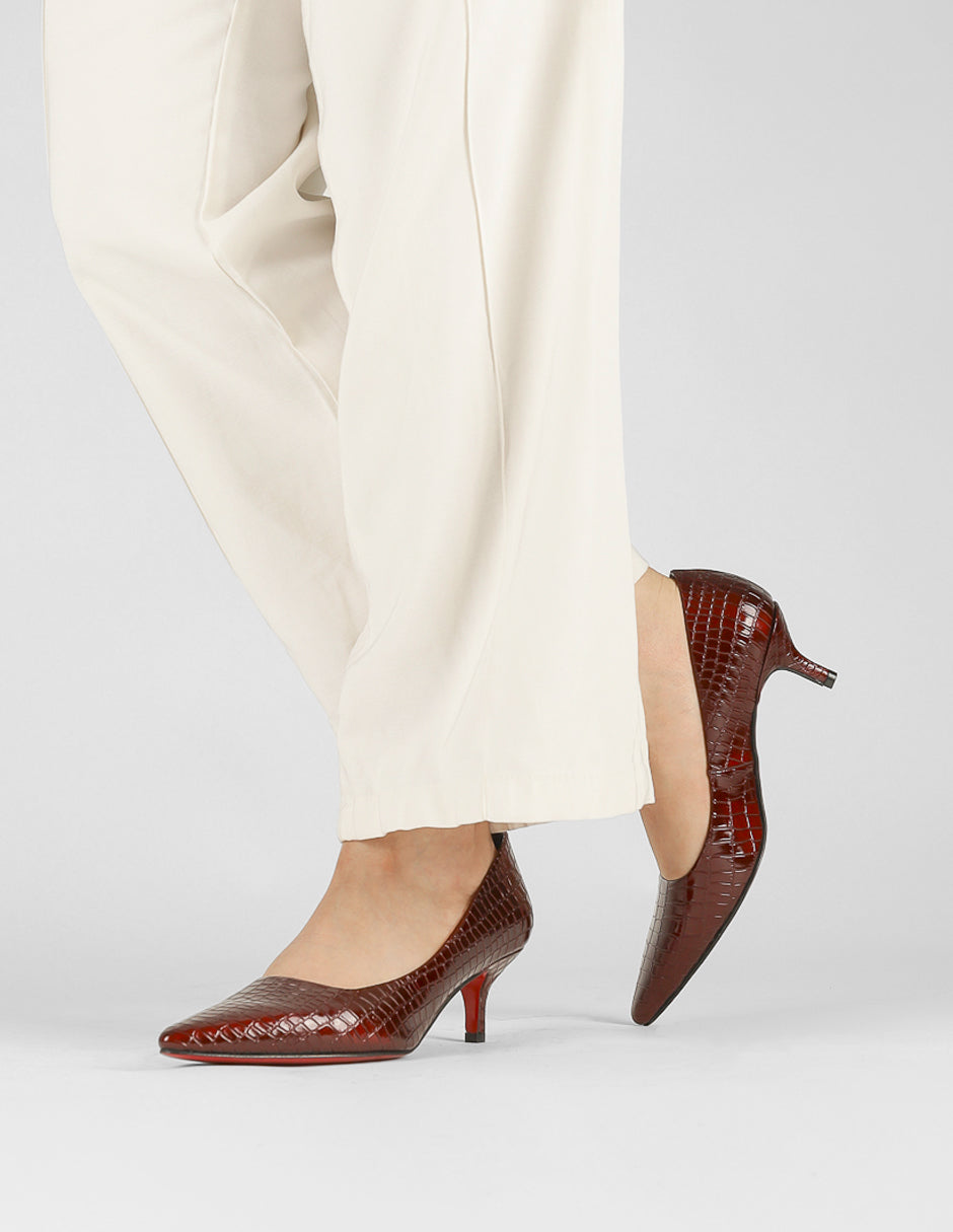 Zapatillas Milena en Piel vegana – Rojo