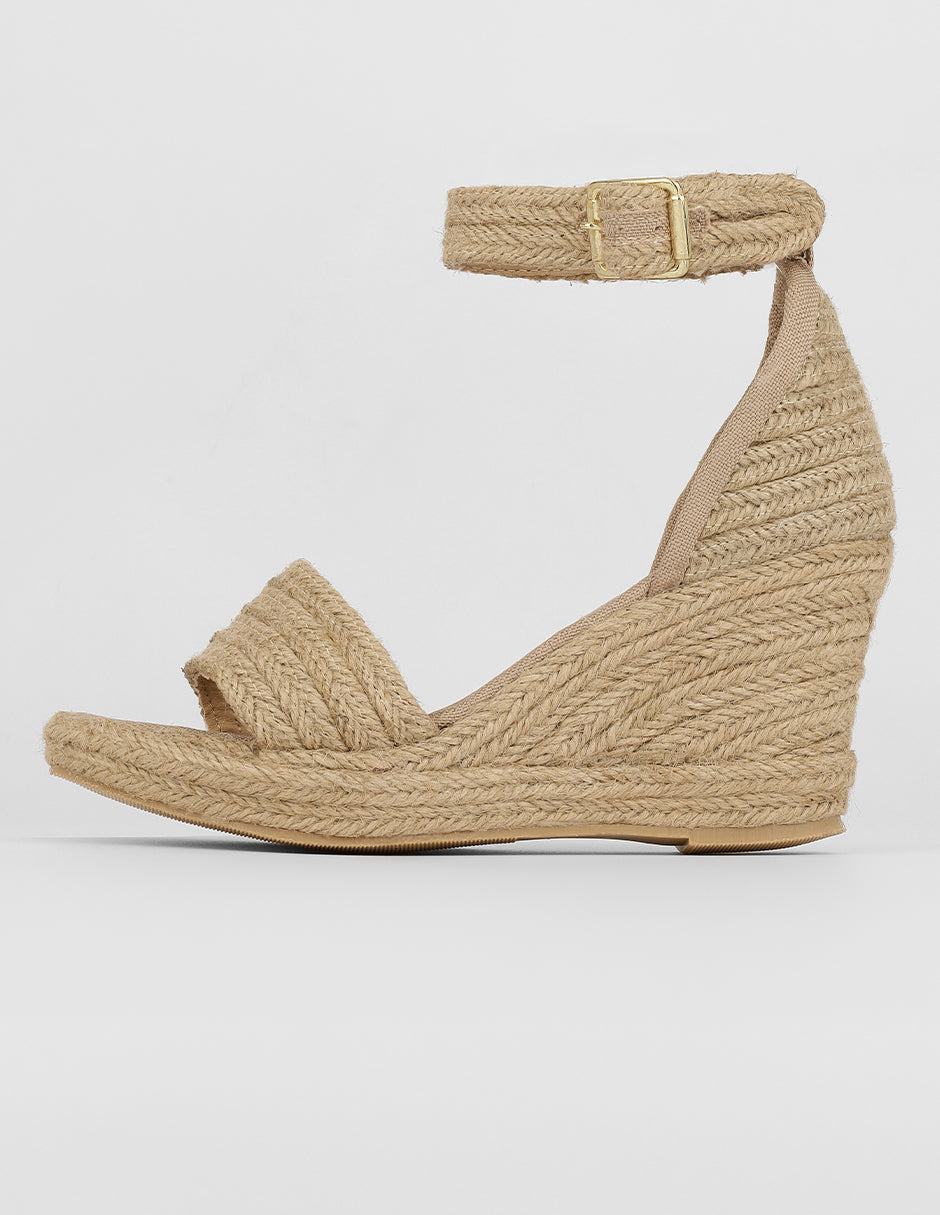 Sandalias con plataforma Exterior Textil Color Beige Para Mujer De RBCOLLECTION