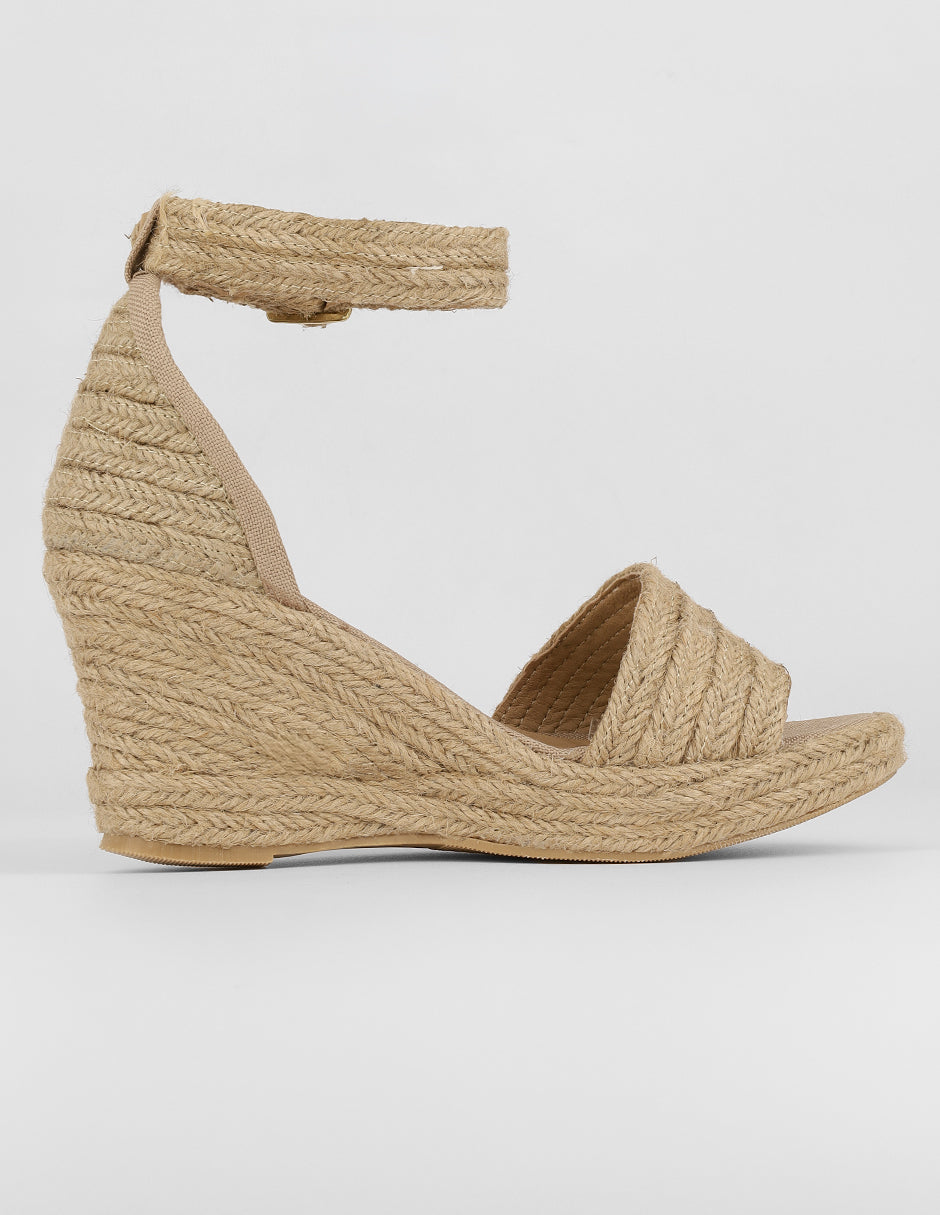 Sandalias con plataforma Capri en Textil – Beige