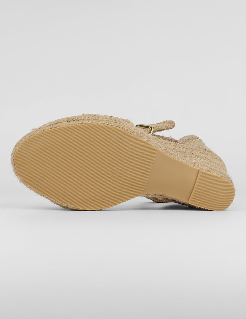 Sandalias con plataforma Capri en Textil – Beige