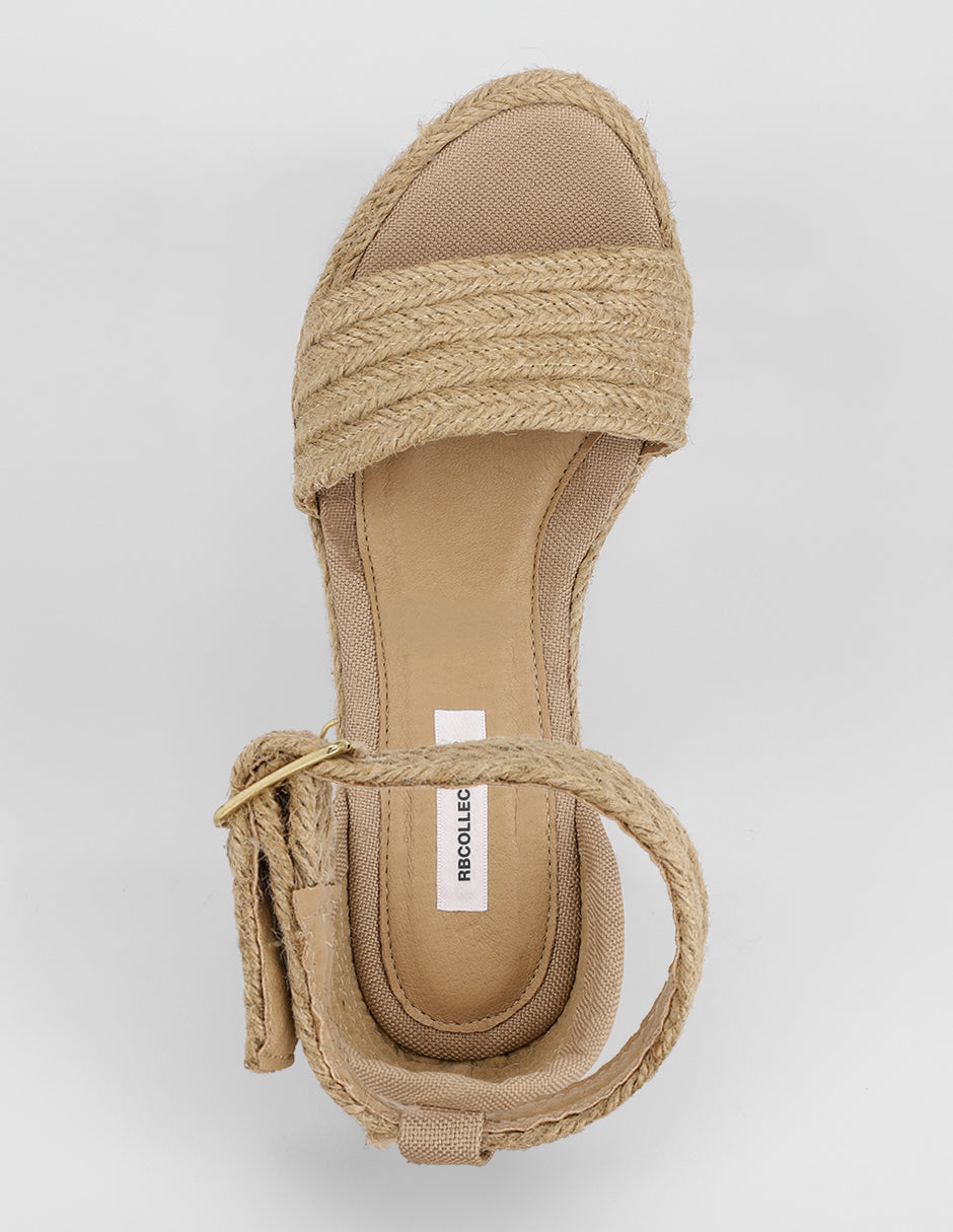 Sandalias con plataforma Capri en Textil – Beige