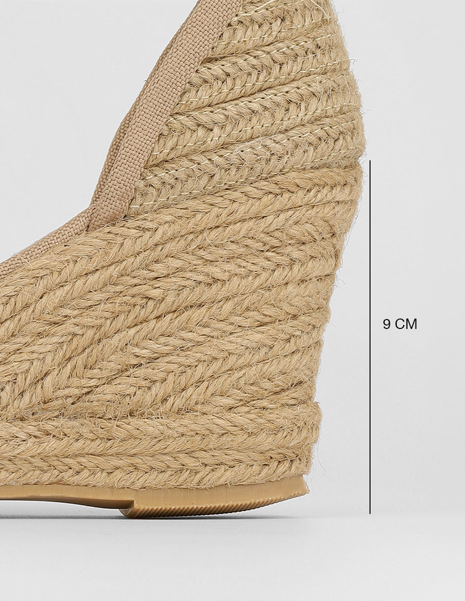 Sandalias con plataforma Capri en Textil – Beige