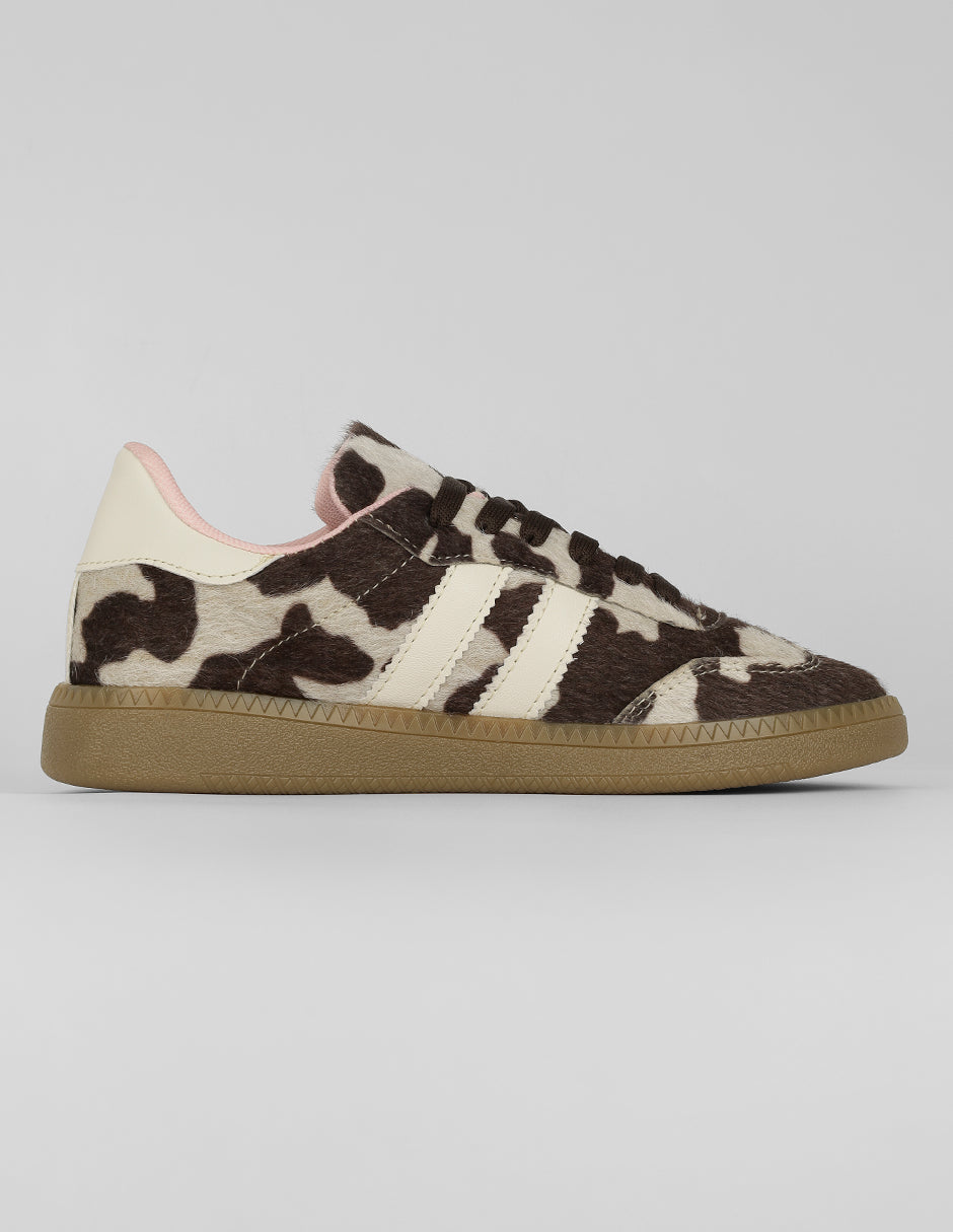 Tenis con cordones Jolene en Textil – Café