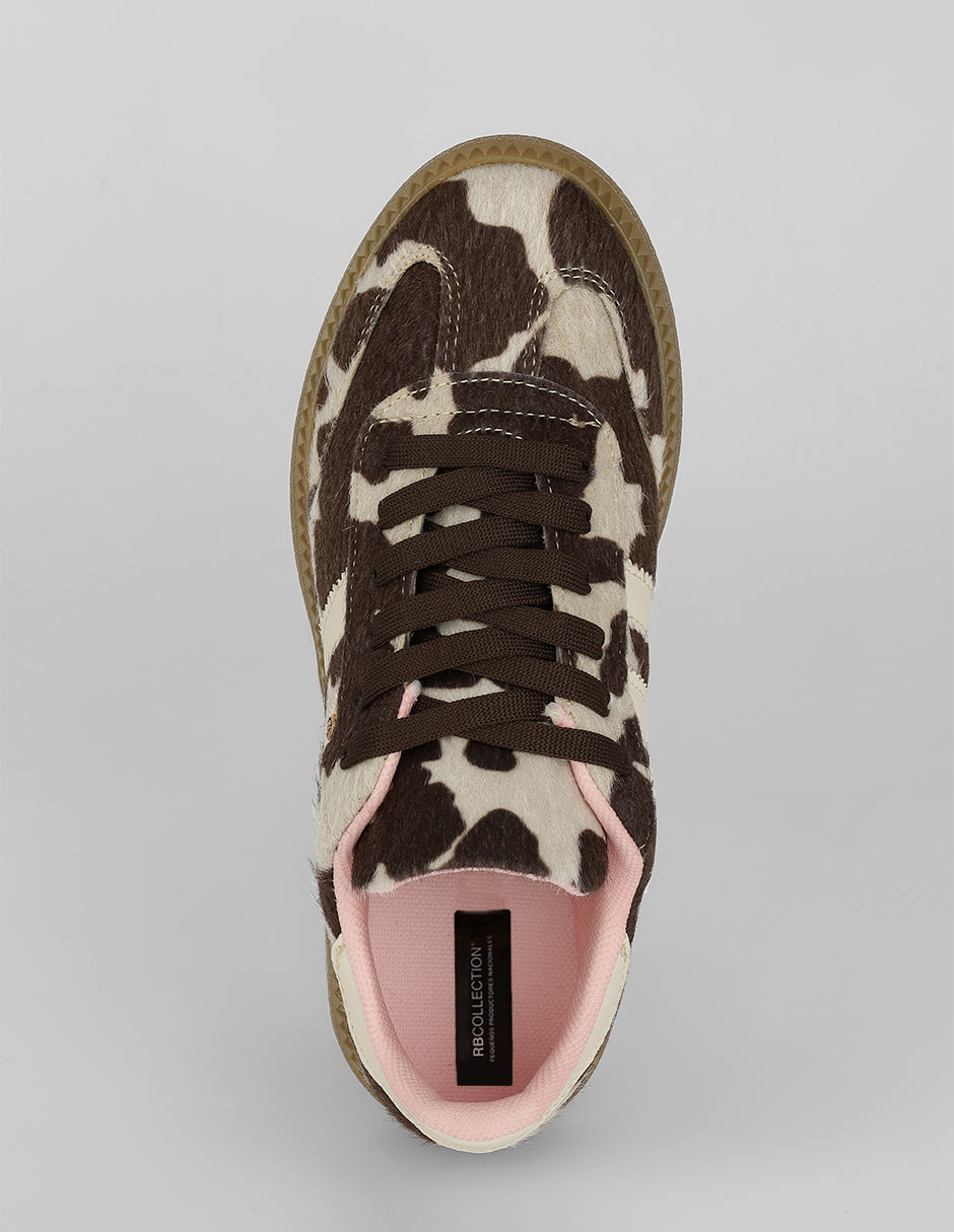 Tenis con cordones Jolene en Textil – Café