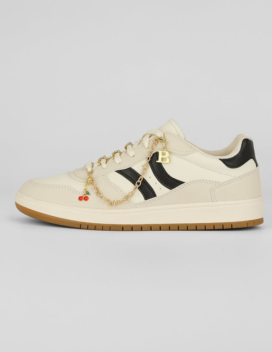 Tenis con cordones Exterior Sintético Color Beige Para Mujer De RBCOLLECTION