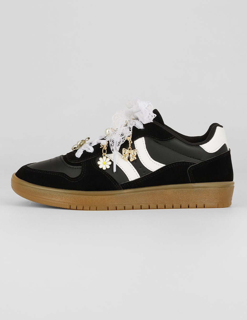 Tenis con cordones Exterior Sintético Color Negro Para Mujer De RBCOLLECTION