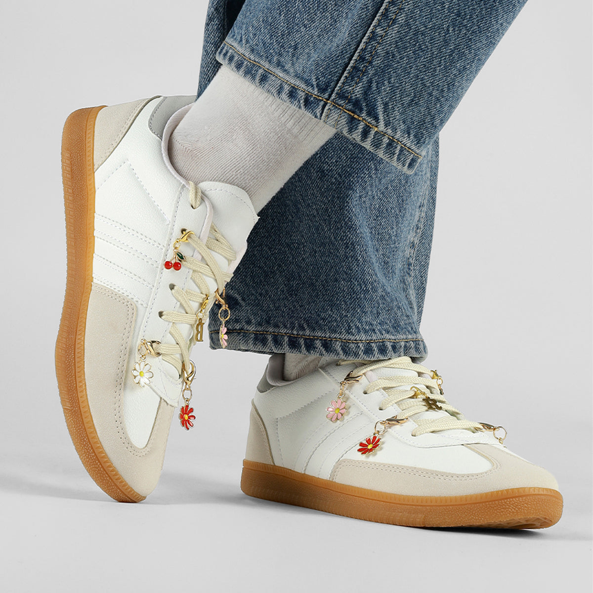 Tenis con cordones  Vanilla en Piel vegana – Blanco