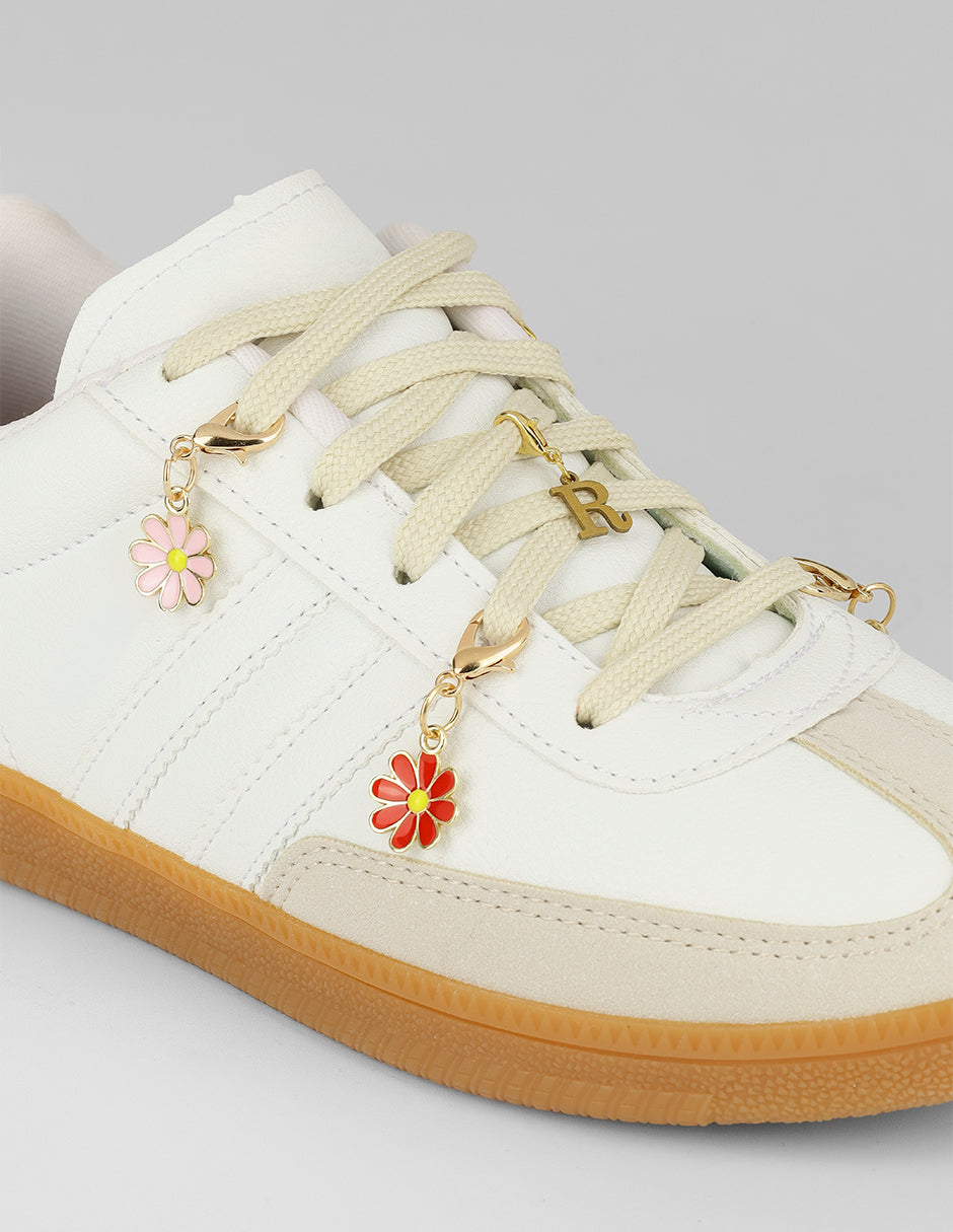 Tenis con cordones  Vanilla en Piel vegana – Blanco