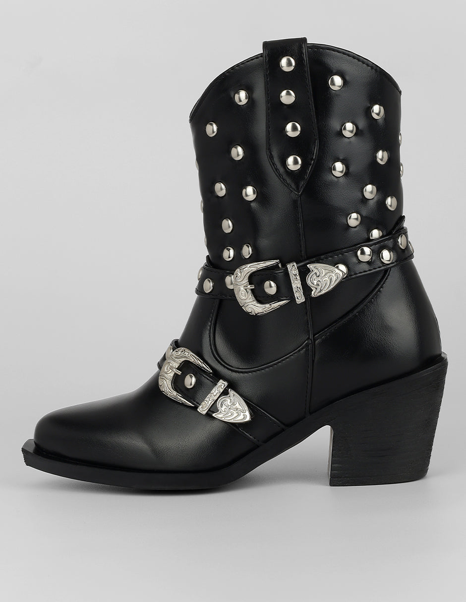 Botas tipo western Exterior Piel vegana Color Negro Para Mujer De RBCOLLECTION