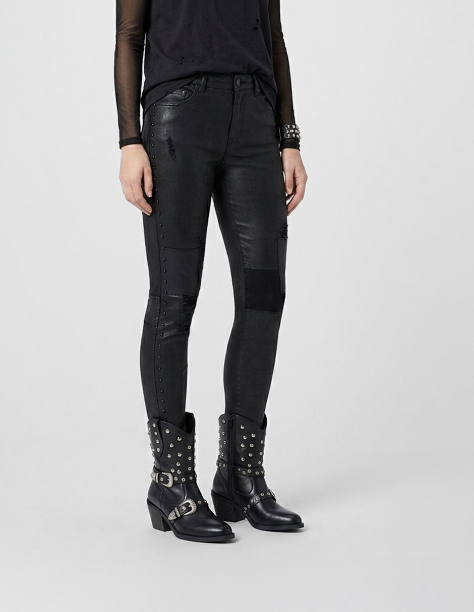 Botas tipo western Harlow en Piel vegana – Negro