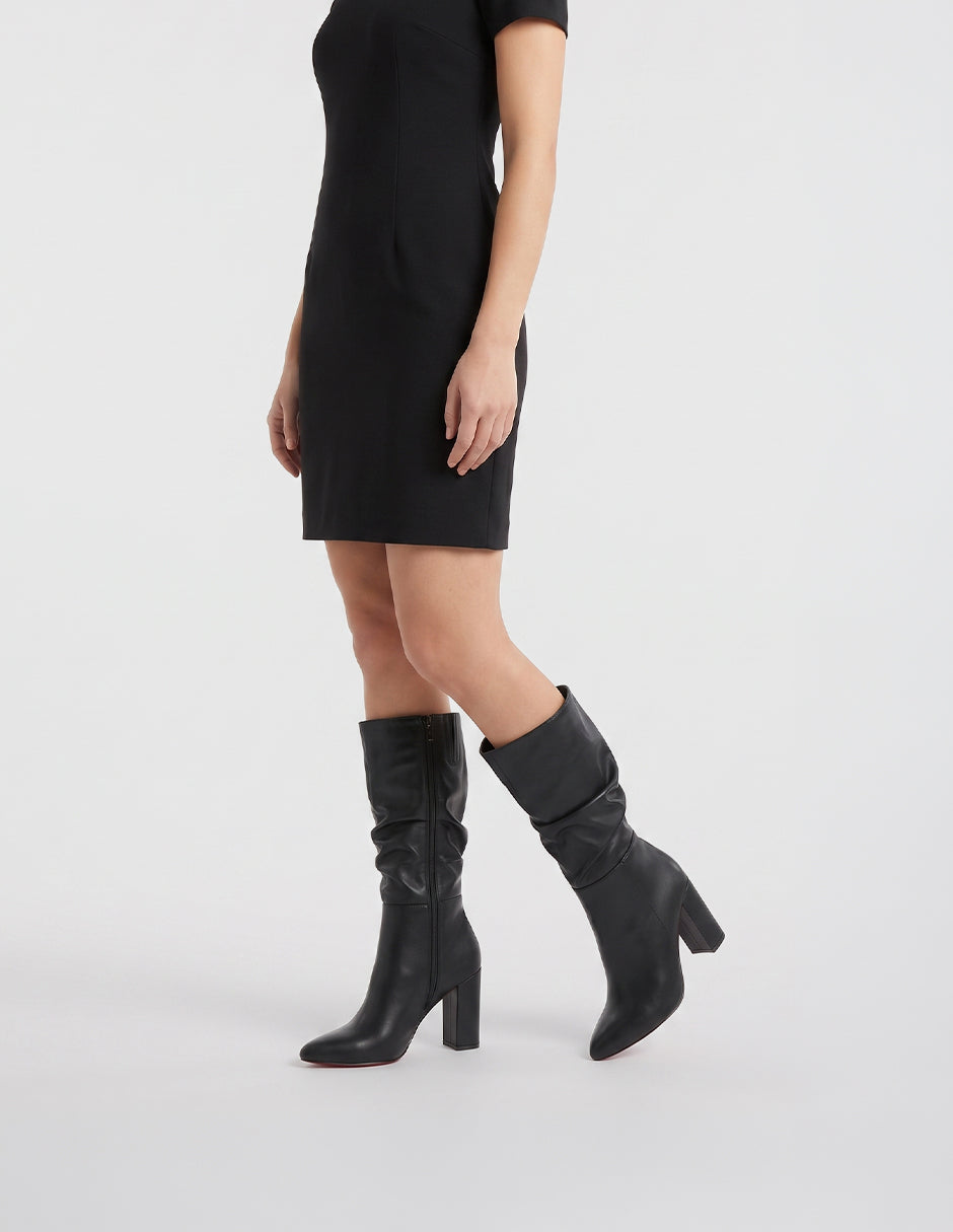 Botas altas Alessia en Piel vegana – Negro