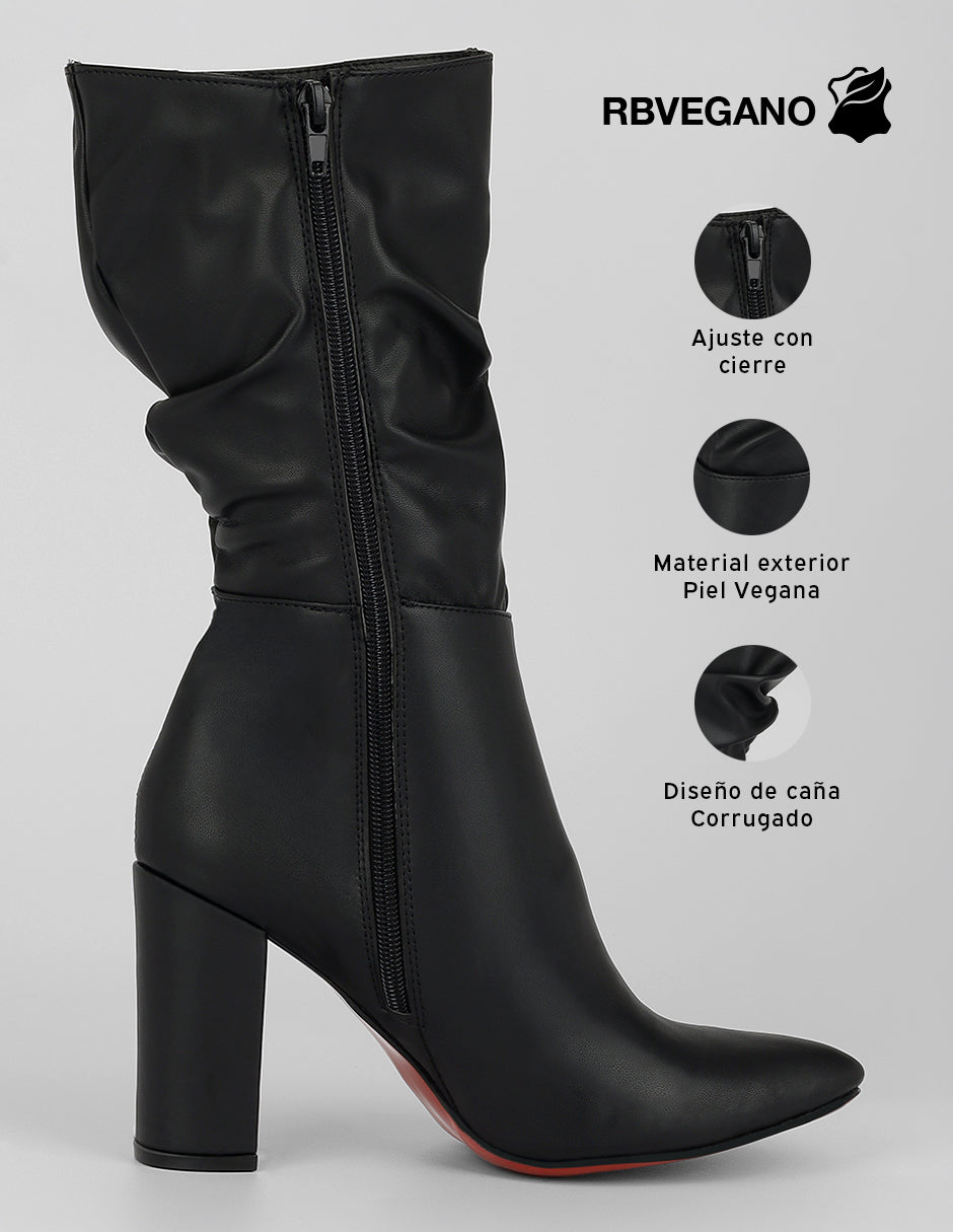 Botas altas Alessia en Piel vegana – Negro