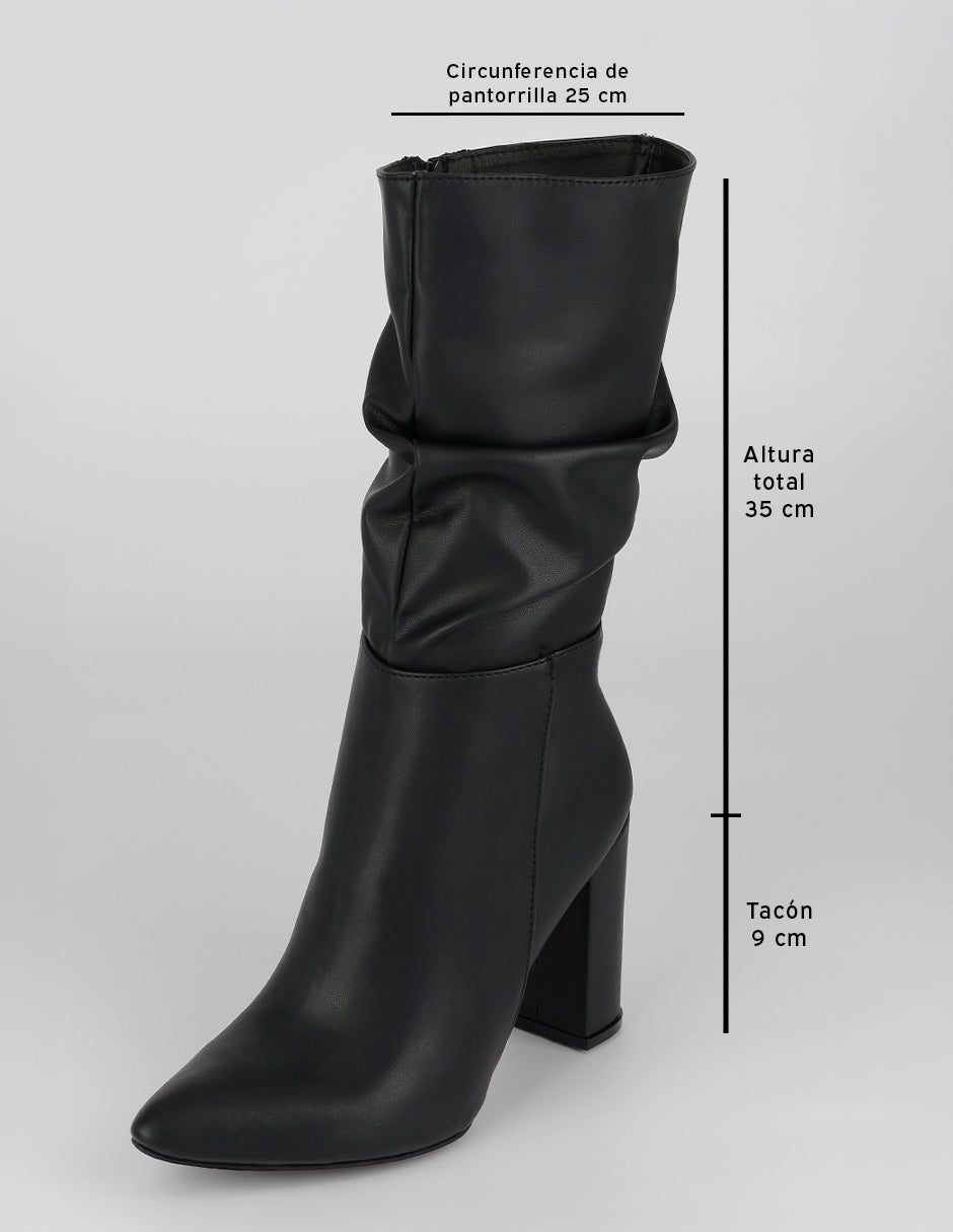 Botas altas Alessia en Piel vegana – Negro