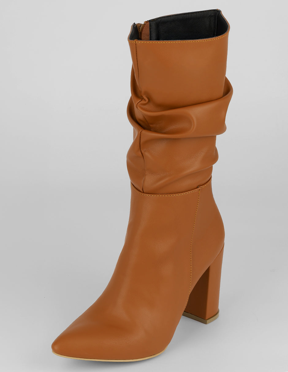 Botas altas Alessia en Piel vegana – Café