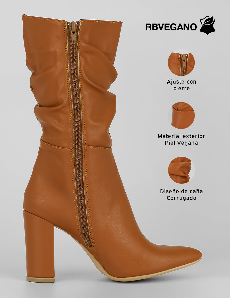 Botas altas Alessia en Piel vegana – Café