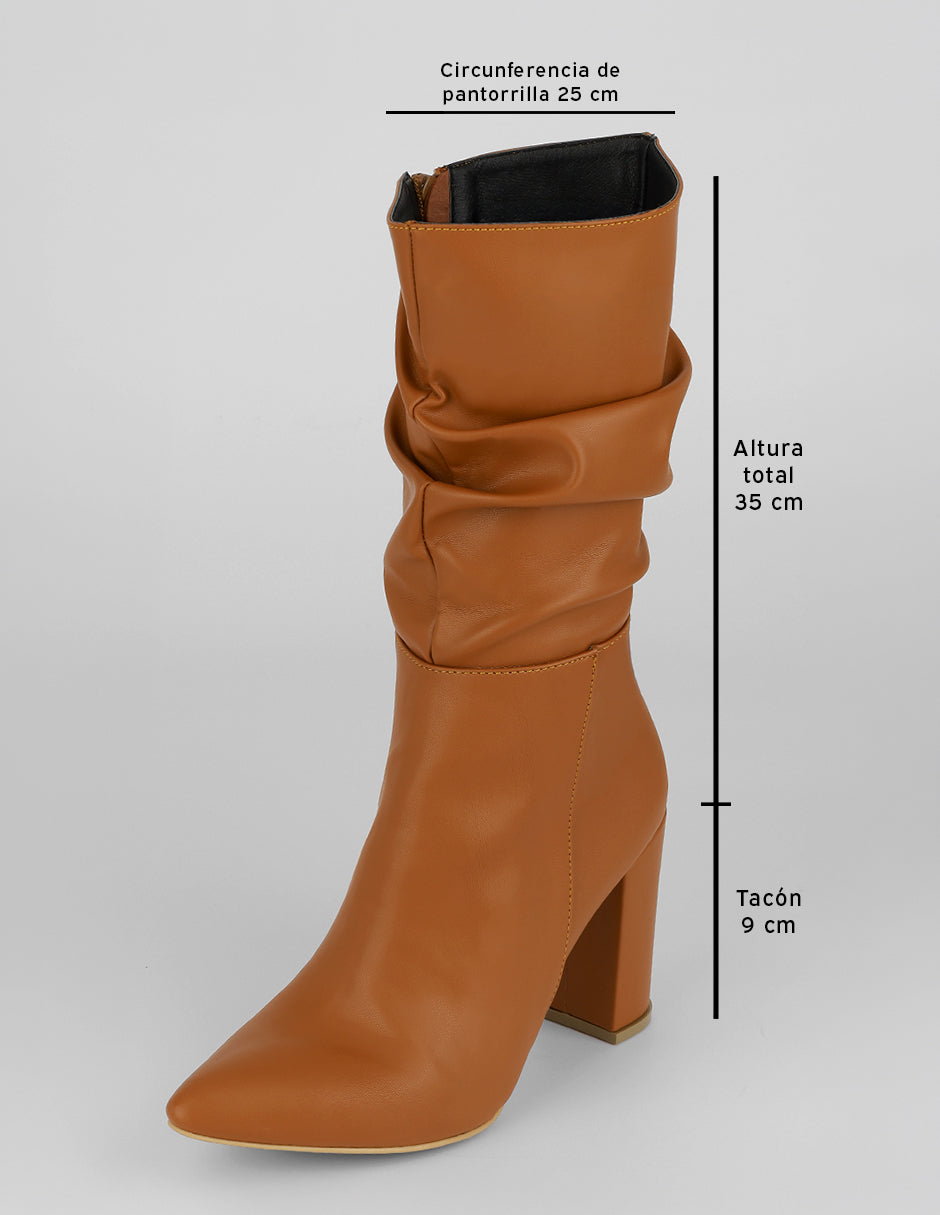 Botas altas Alessia en Piel vegana – Café