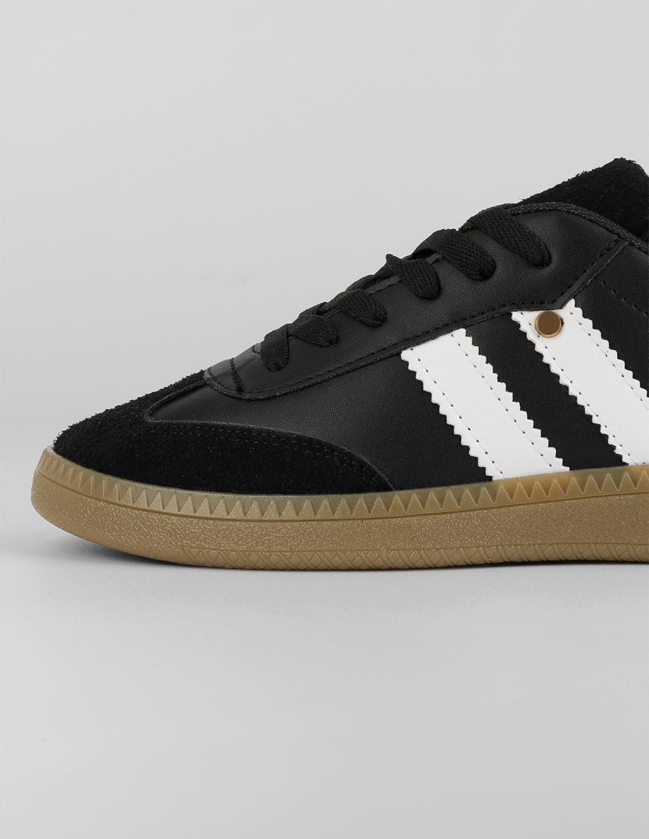 Tenis con cordones  Verona en Piel vegana – Negro
