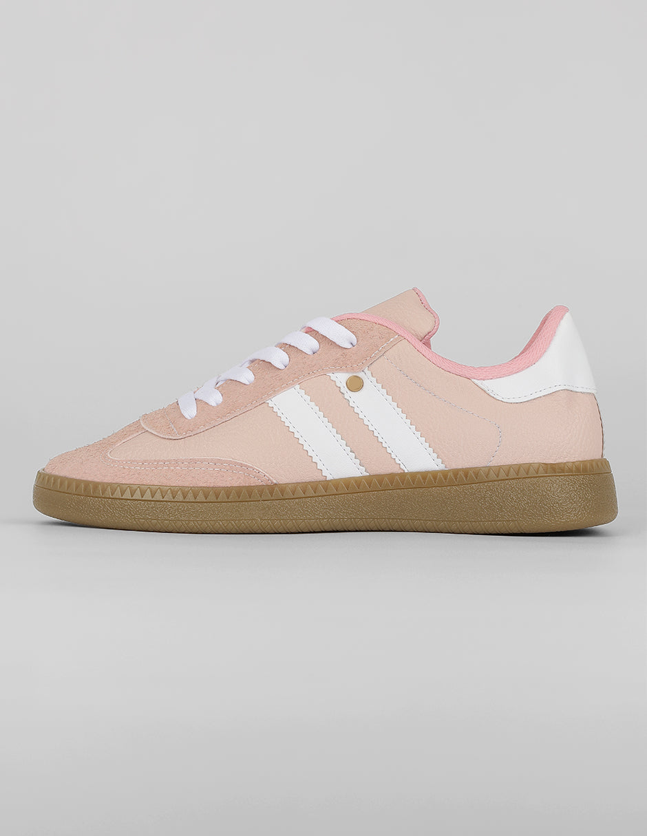 Tenis con cordones  Verona en Piel vegana – Rosa