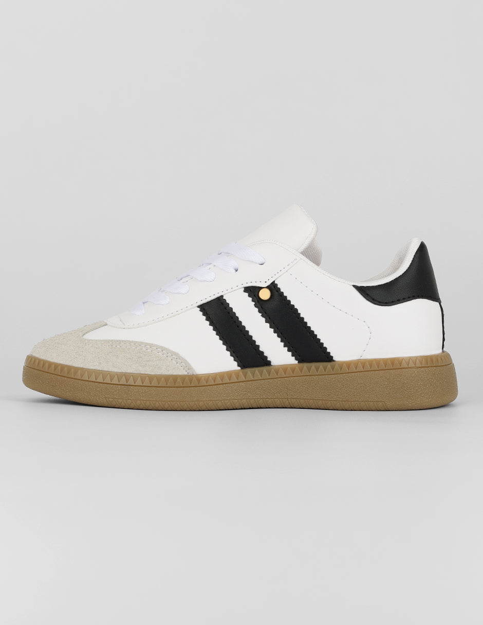 Tenis con cordones Exterior Piel vegana Color Blanco Para Mujer De RBCOLLECTION