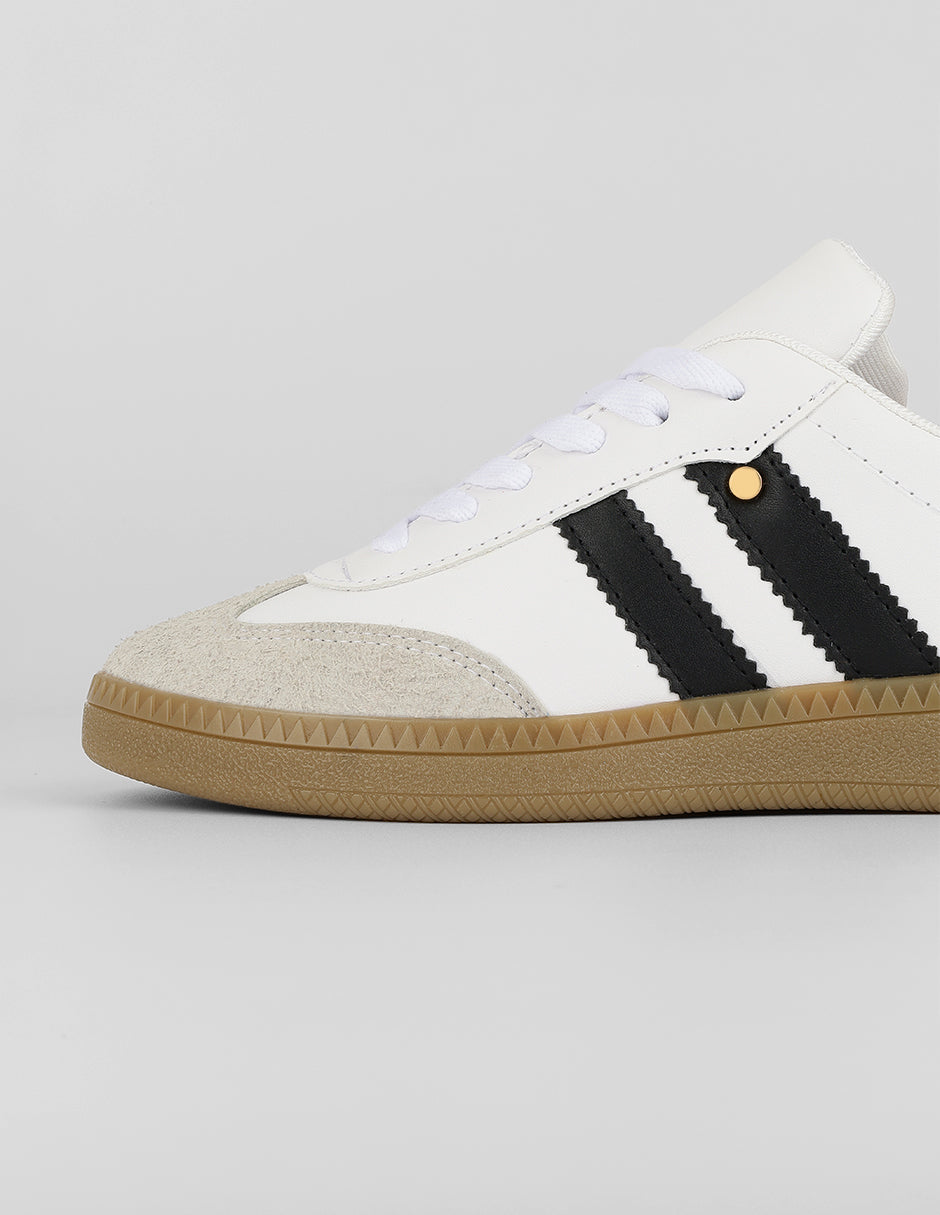 Tenis con cordones  Verona en Piel vegana – Blanco