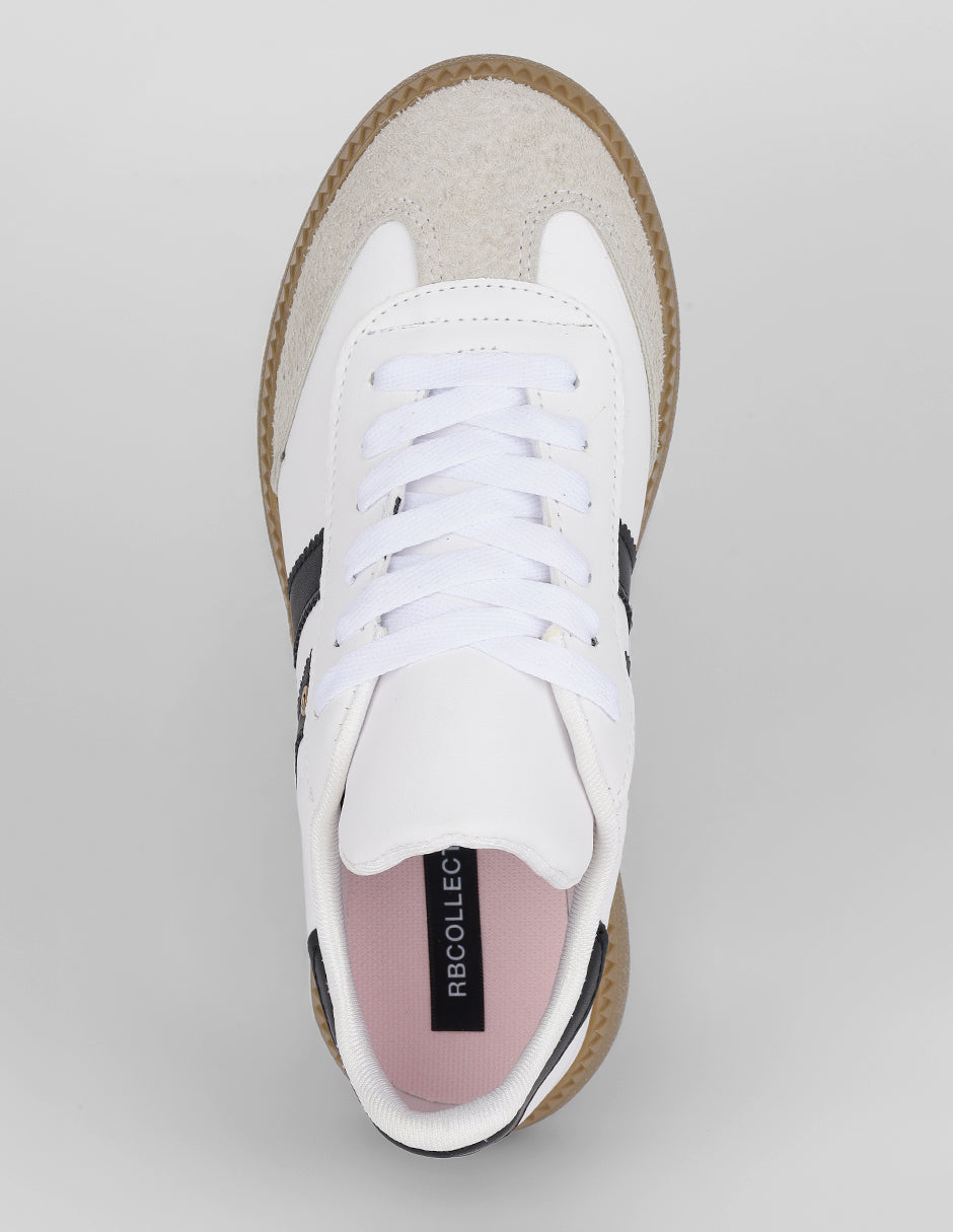 Tenis con cordones  Verona en Piel vegana – Blanco