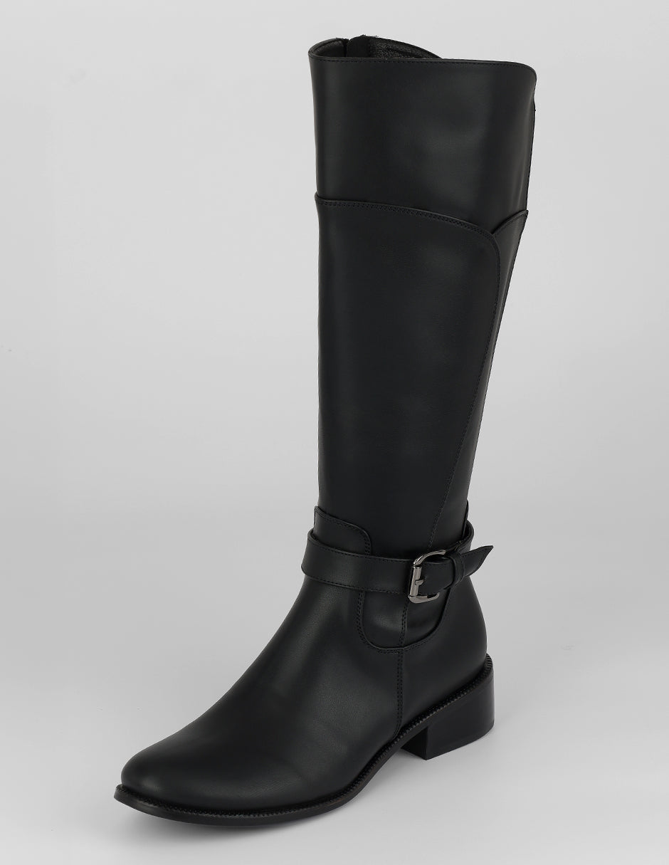Botas altas Camille en Piel vegana – Negro
