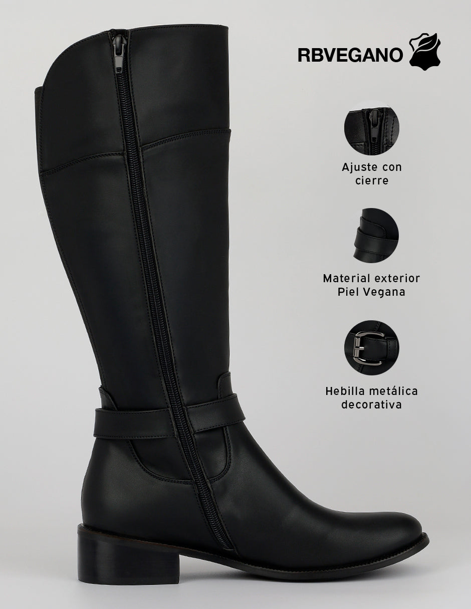 Botas altas Camille en Piel vegana – Negro
