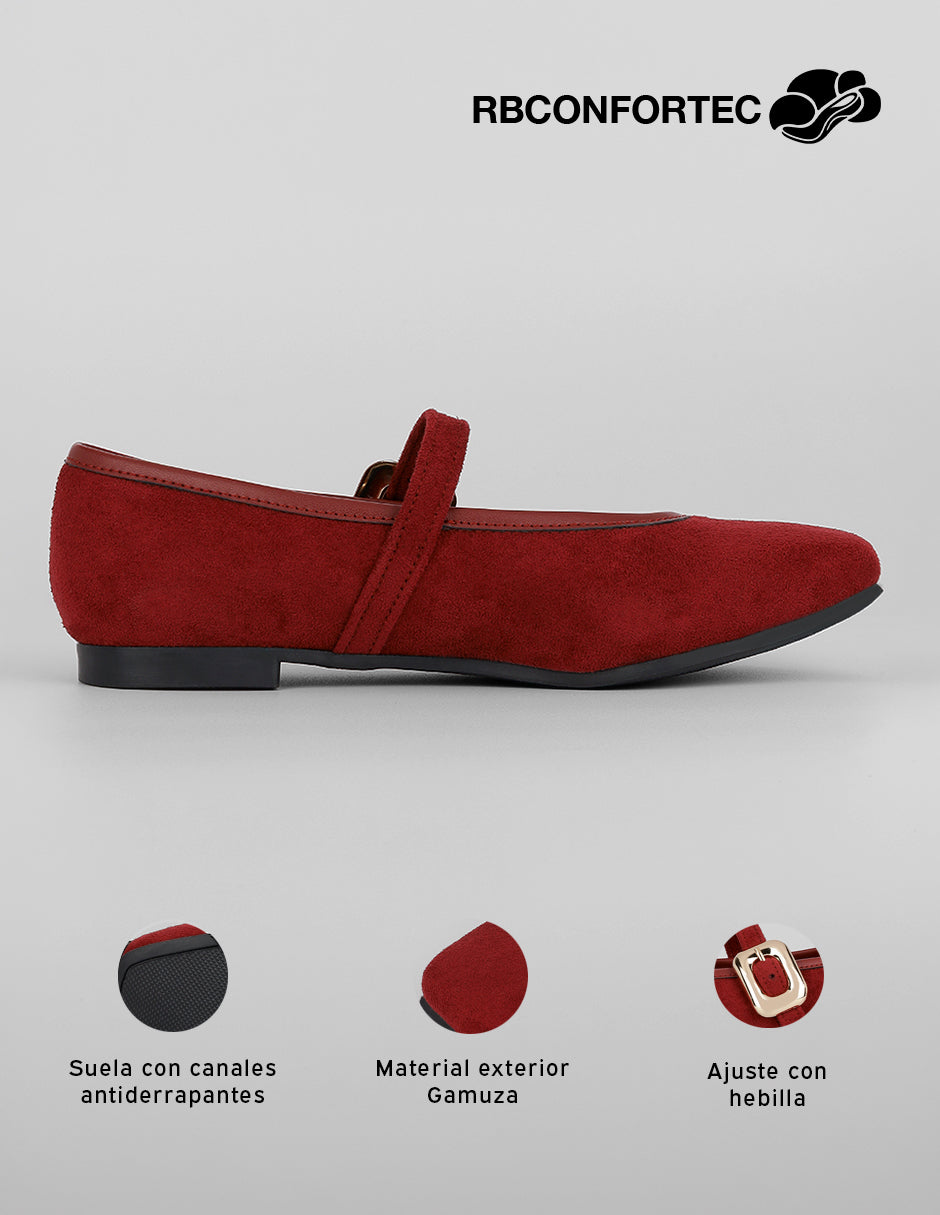 Mary Jane Scarlett en Gamuza – Rojo