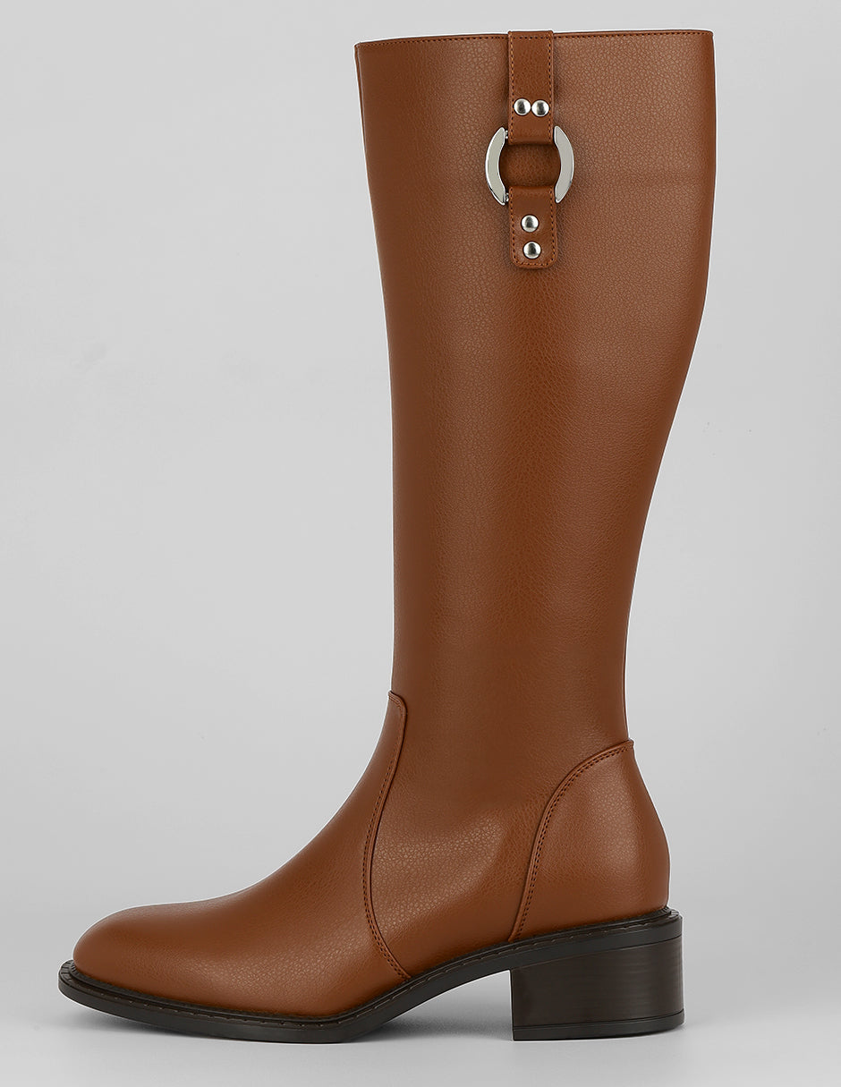 Botas altas Exterior Piel vegana Color Café Para Mujer De RBCOLLECTION