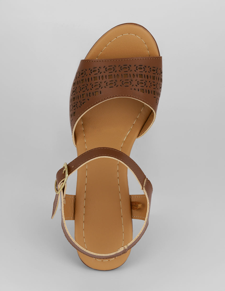 Sandalia con tacón Classy en Sintético – Café