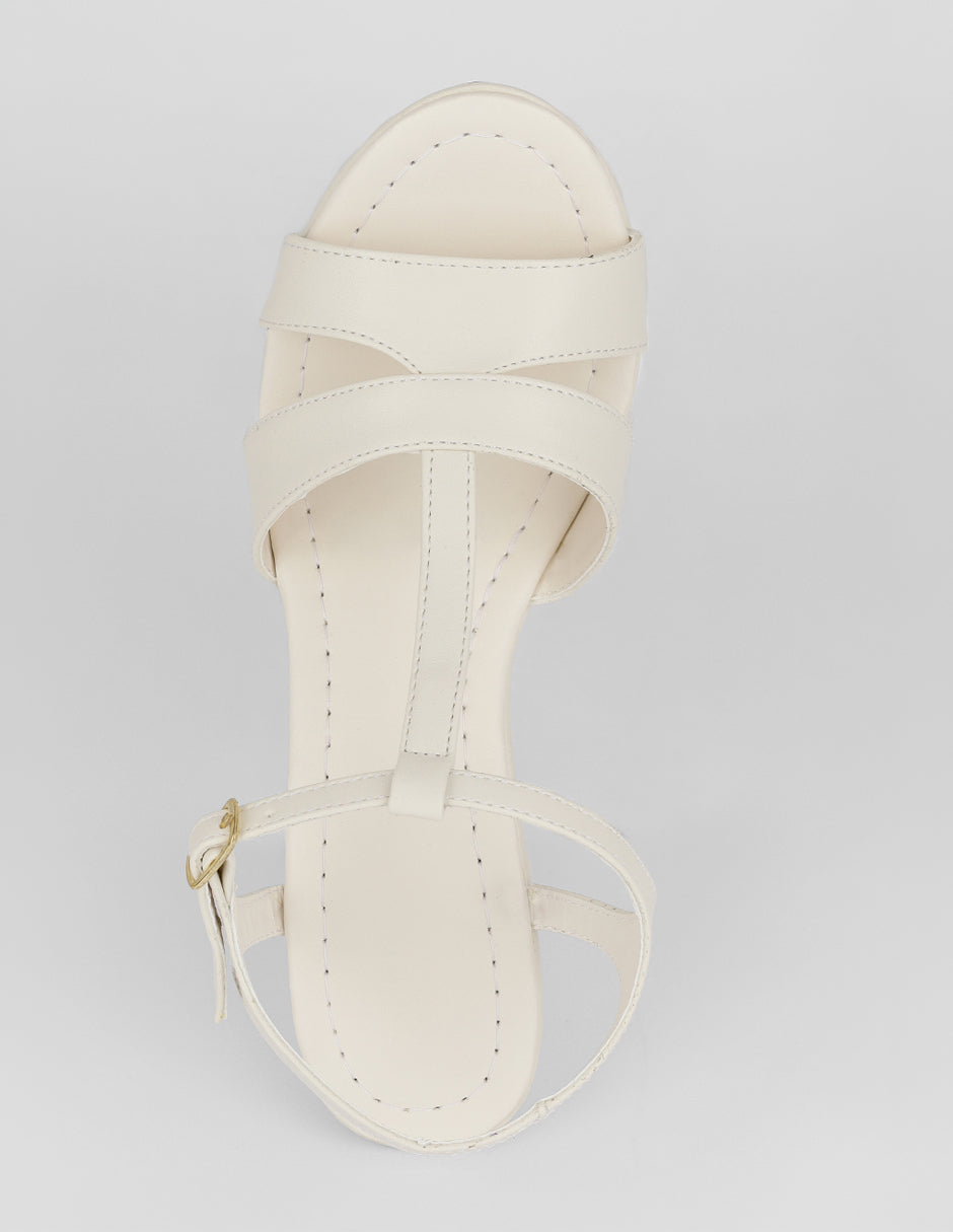 Sandalia con tacón Classy en Sintético – Beige