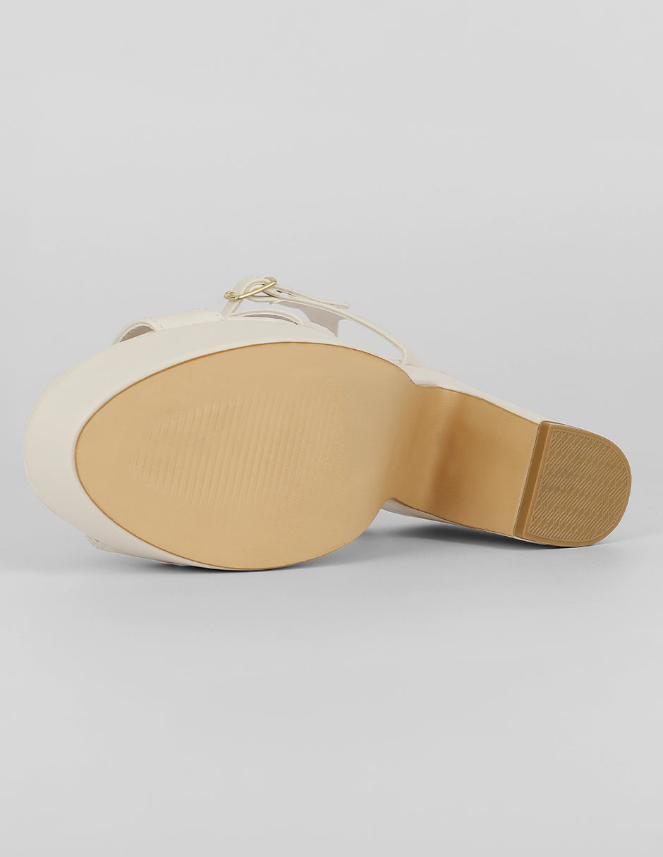 Sandalia con tacón Classy en Sintético – Beige