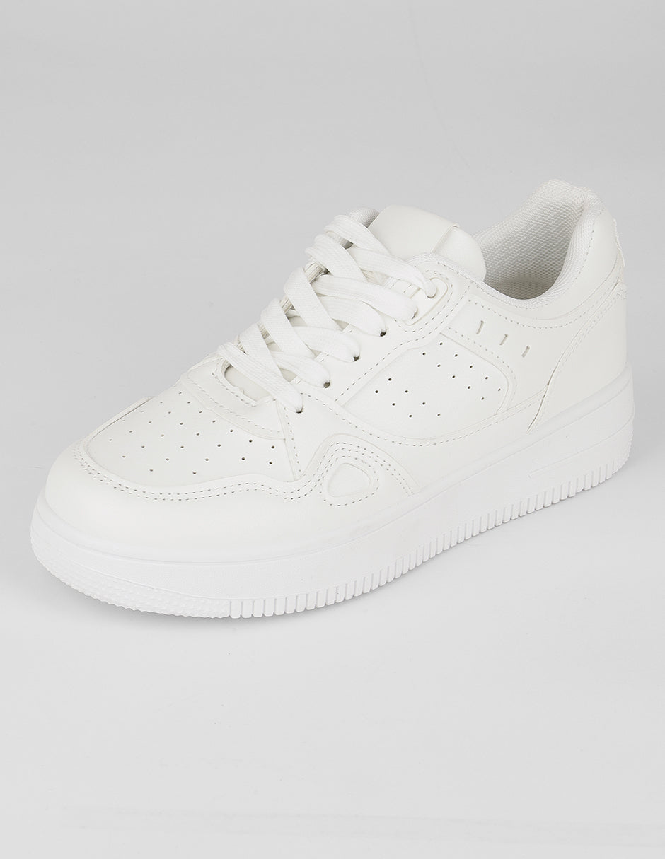 Tenis con cordones  Alba  en Sintético – Blanco