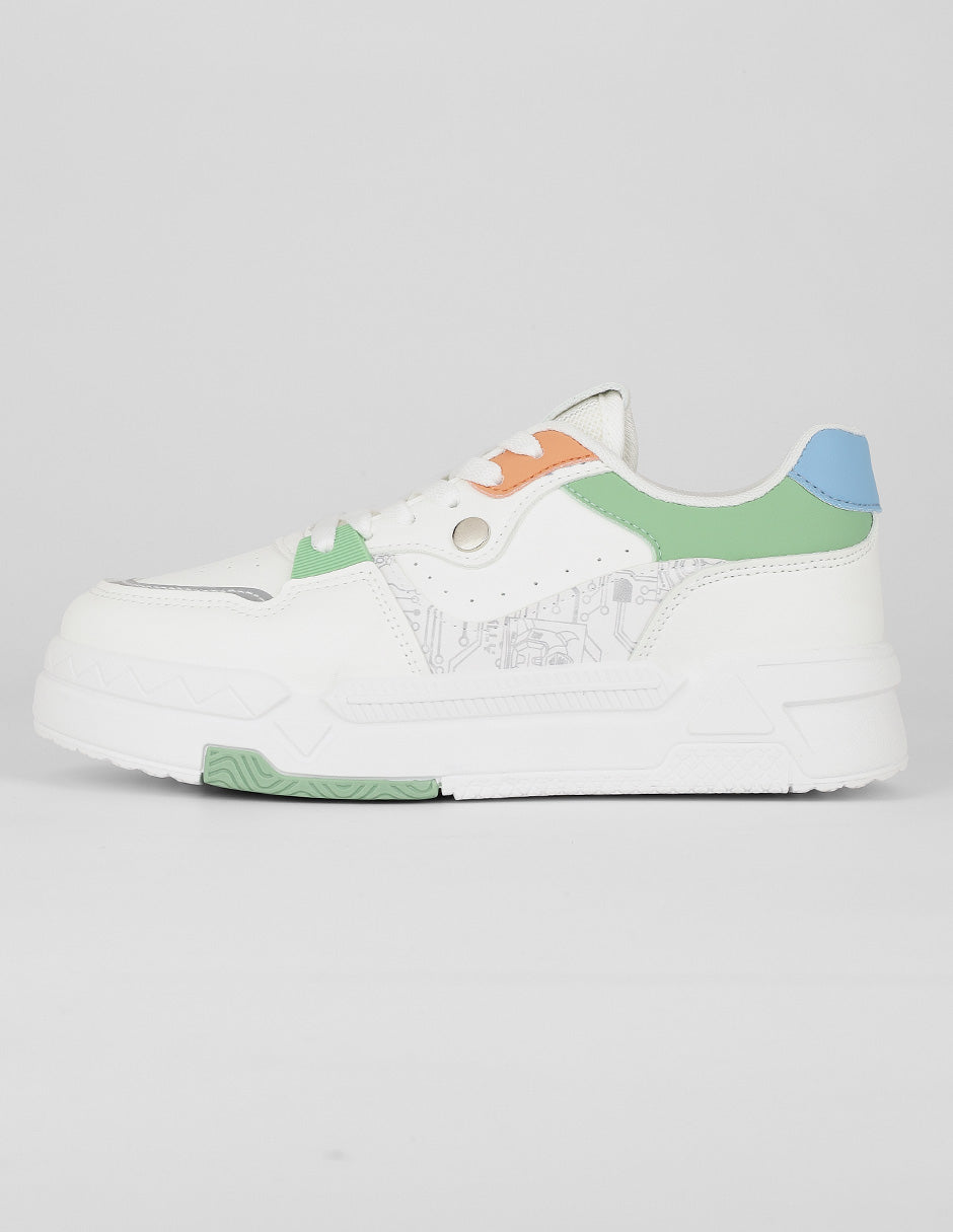 Tenis con cordones Exterior Sintético Color Blanco Para Mujer De RBBASICS